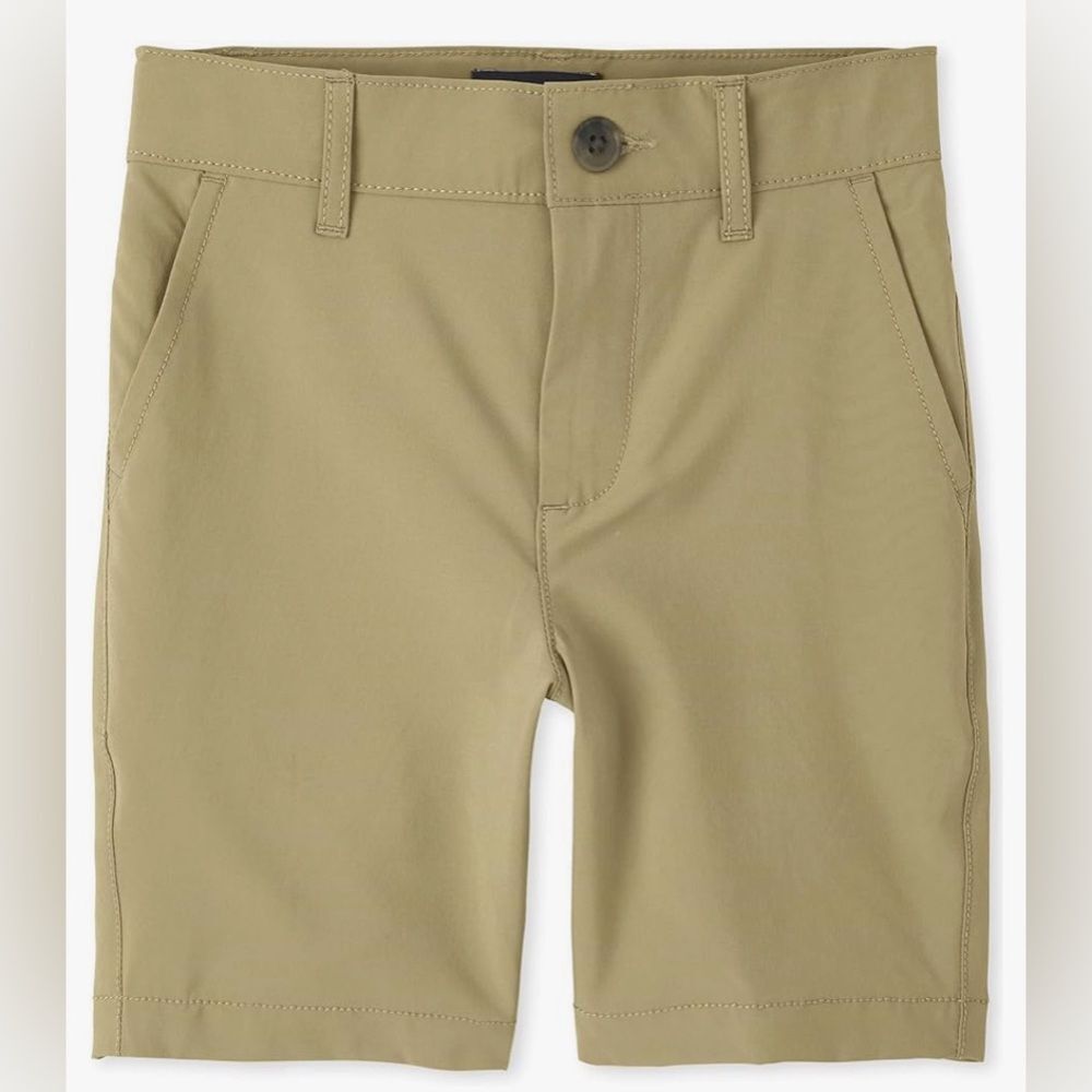 New The Children's Place Boys Uniform Quick Dry Chino Shorts Khaki Tan Size 8